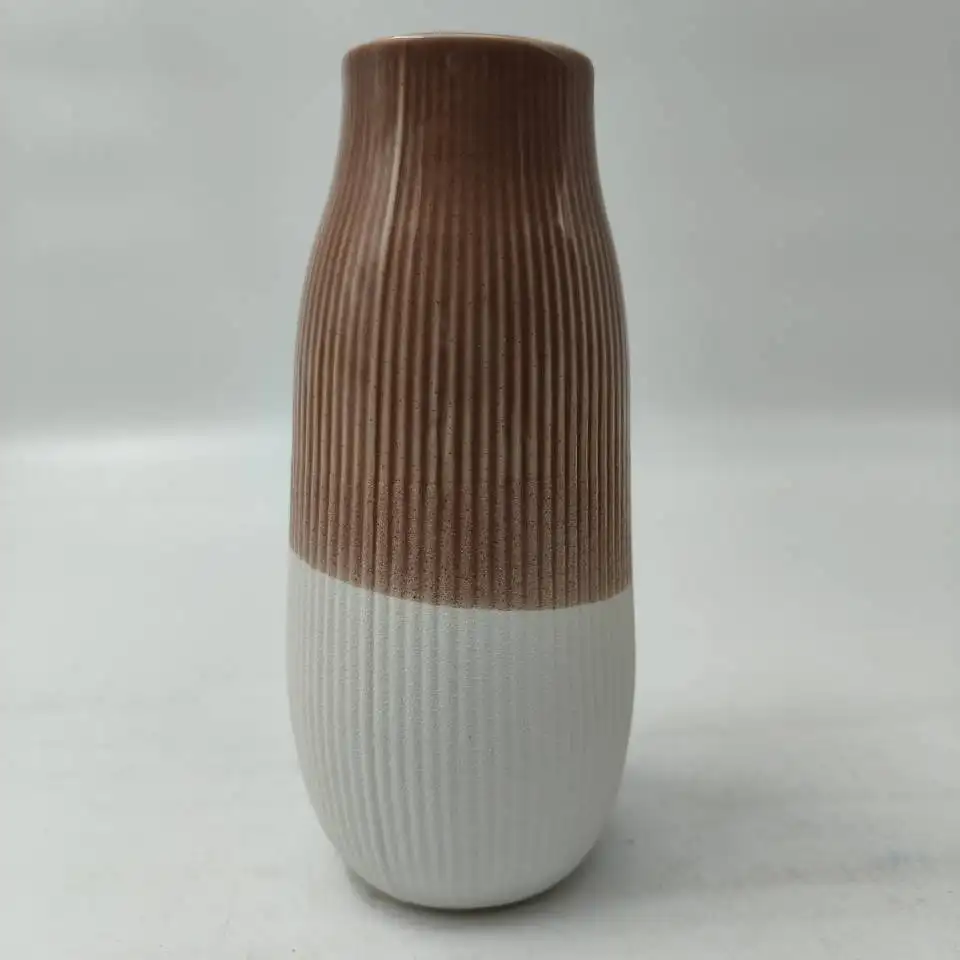 Simple Candy Color Ceramic Vase Pot Ornament Texured Vase Decoration for desktop Home Ornaments