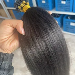 Wholesale Unprocessed Brazilian I Tip Cuticle Aligned Raw Hair Weave Virgin Hair Yaki I Tips Extension