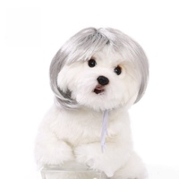 Bunnyhi GJF001 Perruques pour animaux de compagnie, chats et chiens, Halloween, Noël, perruques bouclées ou lisses, accessoires pour animaux de compagnie