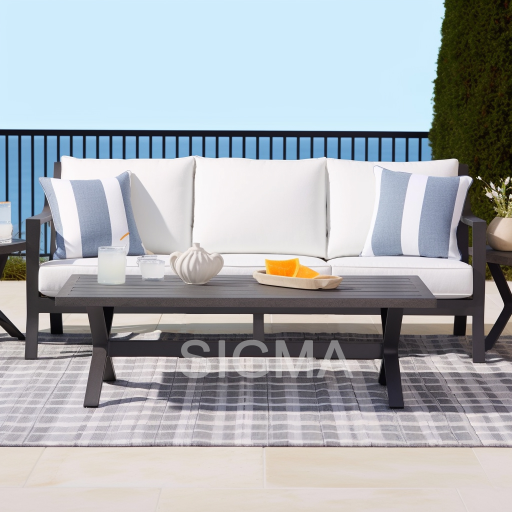 New Arrival Simplicity garden sets patio furniture Aluminum Garden sofas 2 seats sofa