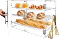 Vitrine de pâtisserie pour comptoir commercial, en acrylique, 3 niveaux, grande boîte de rangement pour pâtisserie avec porte magnétique et plateau amovible
