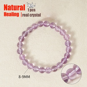 Desarrollar Intuición Joyería <span class=keywords><strong>de</strong></span> cristal rara 8mm Curación natural Púrpura Amatista boliviana Pulsera <span class=keywords><strong>de</strong></span> cuentas <span class=keywords><strong>de</strong></span> cristal para mujeres y niños - Product Image 1