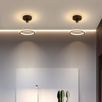Plafonnier LED moderne pour la maison, ultra-fin, à intensité variable, alimenté en courant alternatif, noir et or, petit, en acrylique, élégant, pour la maison, le bureau, l'intérieur, le couloir
