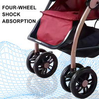 Poussette pliable SHUANGXING SX-6009 pour bébé, pliage par gravité à un bouton, auvent élargi, verte, capacité de charge 20 kg