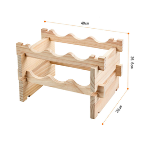 2 niveaux 6 porte-<span class=keywords><strong>bouteilles</strong></span> porte-vin en <span class=keywords><strong>bois</strong></span> massif naturel organisateur de <span class=keywords><strong>bouteilles</strong></span> de vin <span class=keywords><strong>casier</strong></span> à vin - Product Image 5