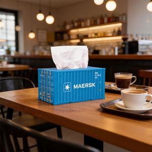 Caja de pañuelos personalizada de lujo para regalo corporativo con diseño creativo de contenedor de envío y logotipo personalizado - Product Image 5