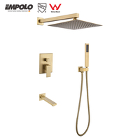 Pour Empolo luxe hôtel douche mélangeur ensemble 3 voies pluie douche mitigeur système de salle de bain complet en laiton Durable