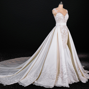 <span class=keywords><strong>Sirena</strong></span> di design di lusso per adolescenti ricamata con perline in avorio pizzo illusione retro abiti da sera abito da ballo abiti da sposa - Product Image 1