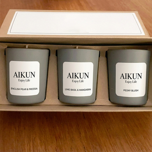 เทียนหอมถั่วเหลือง AIKUN ระดับพรีเมียม ชุดของขวัญสุดพิเศษ บรรจุในขวดแก้วเป่ามือ สำหรับใช้ในบ้านและเพิ่มกลิ่นหอม - Product Image 1