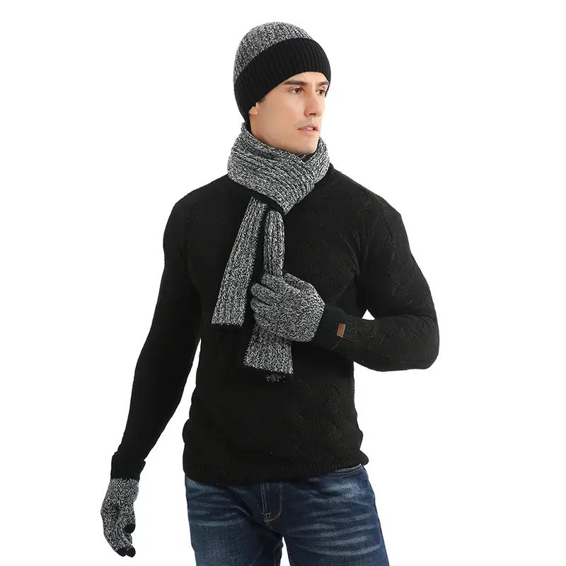 Landaccessory aksesuar kış kalın sıcaklık moda örgü yeni stil unisex şapka eşarp eldiven setleri