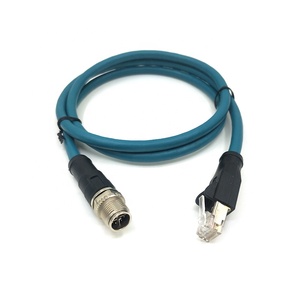 M12 8 pin X código hombre a Rj45 doble final de <span class=keywords><strong>1000</strong></span> <span class=keywords><strong>Mbps</strong></span> de par trenzado CAT6 <span class=keywords><strong>Cable</strong></span> de <span class=keywords><strong>Ethernet</strong></span> - Product Image 1
