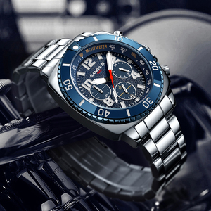 LIGE BW8818 Orologio <span class=keywords><strong>di</strong></span> Lusso con Quadrante Grande Blu per Uomo, Orologio da Polso Luminoso in Acciaio Inossidabile Impermeabile, Cronografo Maschile Montre Homme - Product Image 3