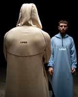 Thobe Homme Premium Personnalisé à Capuche et Fermeture Éclair, Manches Longues, Style Jubba, pour Hommes Marocains Musulmans, Nouveau Design