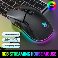Mouse Gaming T-WOLF G590 yang Dapat Diprogram, Kabel USB, E-sports, Mekanik, RGB, dan Beriluminasi