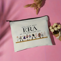 Pochette cosmétique personnalisée populaire en toile avec logo sérigraphié, fermeture éclair, sac de rangement pour filles, sac de danse de ballet en gelée