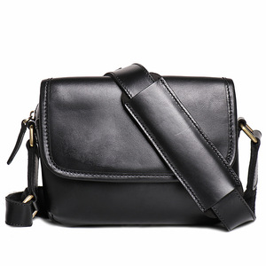 Nouveau sac pour homme en cuir Crazy Horse rétro, sac à bandoulière en cuir véritable pour homme, grande capacité, petit sac carré - Product Image 6