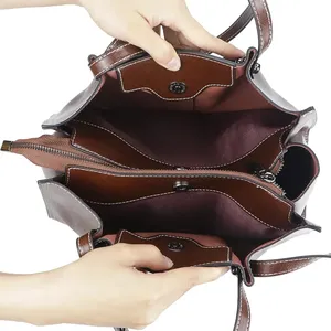 Bolso Tote de Cuero Vacuno Genuino AndoBag para Mujer, Bolso de Mano de Gran Capacidad, Elegante Bolso de Hombro para Oficina y Uso Diario 3227 - Product Image 4