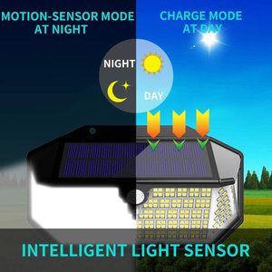 Luces Solares LED para Pared Exterior, Impermeables IP65, con Sensor de Movimiento, Certificación ROHS y CE, 266 LED, Seguridad para Jardín, Batería Incluida, 3 Modos, Inalámbricas - Product Image 2