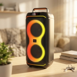 Çift 6.5 inç Trolley PA Hoparlör, DJ, Konferans ve Ev <span class=keywords><strong>Karaoke</strong></span> için USB Oynatma Özellikli Yüksek Güçlü Taşınabilir Ses Sistemi - Product Image 2