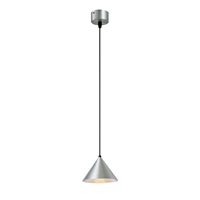 Lampu Gantung LED Desain Terompet dengan Kap Lampu Kerucut Aluminium Satin untuk Meja Makan, Lampu Hias Ruang Makan, Dekorasi Kafe
