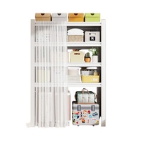 Étagère autoportante minimaliste multi-niveaux en acier au carbone à fond ouvert pour salon, chambre, balcon - Porte-bagages