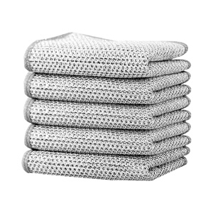 Chiffon de nettoyage magique en fil d'acier, éponge intégrée, torchon de cuisine épaissi, chiffon à récurer en fil d'acier - Product Image 1
