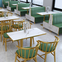 Canapé de restaurant, banquette, table de café, table à manger en acier inoxydable, mobilier commercial moderne, écologique et durable