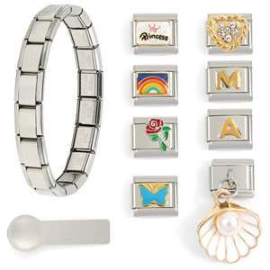 All'ingrosso Charms di miscelazione colore casuale italia, accessori per moduli casuali in acciaio inox 304, 9mm bracciale <span class=keywords><strong>Charm</strong></span> italiano - Product Image 5