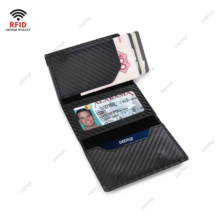 DIENQI RFID Carbon Fiber Airtag Wallets for Men - Slim & Stylish