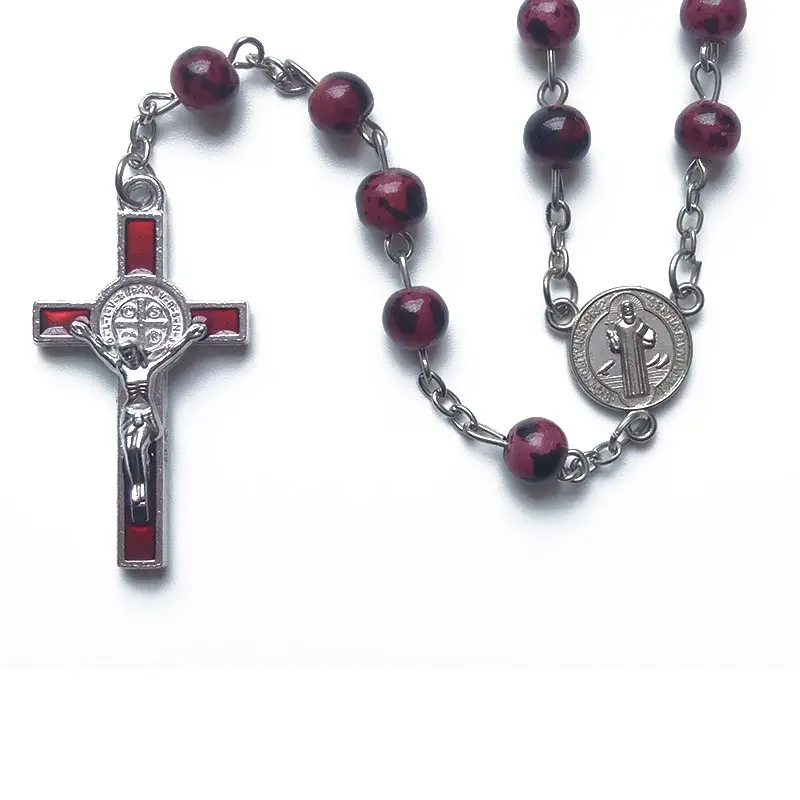 Envío gratuito muestra objetos religiosos católicos souvenirs Rosario collar gratuito al por mayor christian joyería