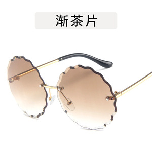 2023 Mode UV400 Hochwertige Frauen Trendy Einzigartige rahmenlose randlose Sonnenblumen-Sonnenbrille - Product Image 4