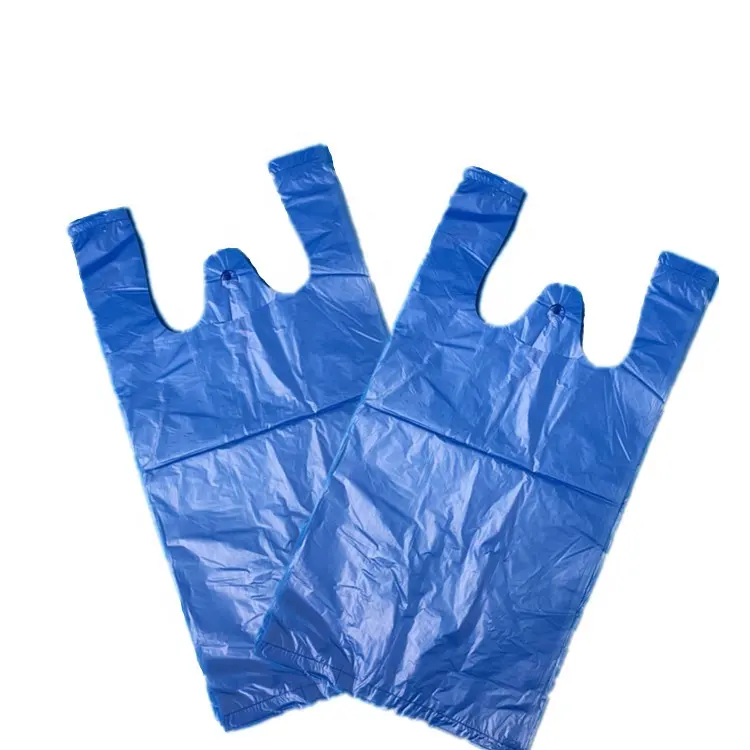 Blauw Hoge Kwaliteit Biologisch Afbreekbaar T-shirt Gelamineerd Plastic Zakken Met Logo
