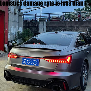 สปอยเลอร์หลังคาร์บอนไฟเบอร์ FRP แบบ M4 สำหรับ AUDI A6 C8 Sedan สีดำเงาแบบไม่ทำสี คาร์บอนฟอร์จ สำหรับปี 2019-2022 - Product Image 2