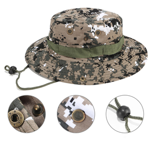 Gorra de sol Uv para hombre, sombrero de pescador con ala grande, Camuflaje verde militar, cuerda a prueba de viento, transpirable, para invierno - Product Image 3