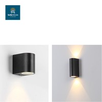 Lampe murale extérieure moderne décorative en alliage d'aluminium, à bande longue, réglable avec angle de faisceau haut/bas, LED IP65 double