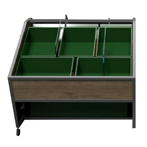 ชั้นวางผักซุปเปอร์มาร์เก็ตแบบโลหะสองด้าน ความจุสูง พร้อมล้อเลื่อน - Product Image 4