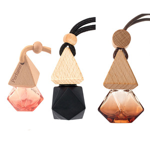 Custom Color 6ML Diamond Shape Hanging <b>Car</b> Essential Oil Vehicle Pendant Fragrance <b>Diffuser</b> Glass Perfume Bottle - Product Image 1