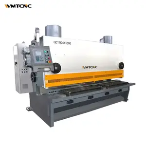 Máquina cizalladora hidráulica CNC, QC11K-6X1500 de corte de hojas de acero, cizalladora de metal