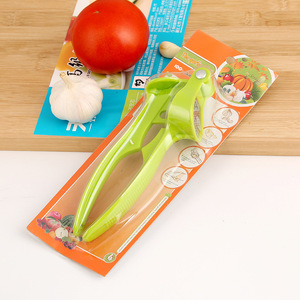 Garlic Press Plastic Kitchen Gadget Multi Function Green And Magenta Color Hand Wash Only - Product Image 1