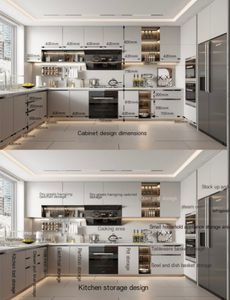 Meubles de <span class=keywords><strong>cuisine</strong></span> modulaires sur mesure en bois massif et mélamine écologique, prêts à l'emploi avec évier intégré, design moderne - Product Image 6