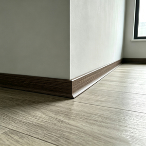 Best Quality Durable Waterproof <strong>Protect</strong> Wall 10CM Wooden Color PVC Skirting <strong>Board</strong> - Product Image 1