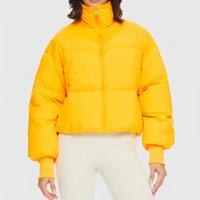 Manteau d'hiver matelassé simple pour femme 2026, coupe ample, réversible, en nylon, avec logo et détails boutonnés
