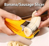 Moderne Snijder voor Banaan, Ham, Fruit - Dunne Handmatige Creatieve Multifunctionele Snijder voor Meloen, Plastic, 201 Roestvrijstalen Lemmet