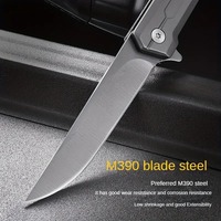 Volledig Staal Titanium Gecoat M390 Hoge Hardheid Buiten Vouwmes Camping Draagbaar Mes Mes Snijgereedschap Voor Messen