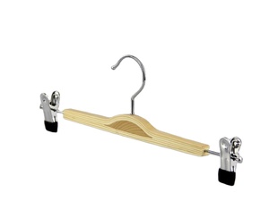 Vente chaude <span class=keywords><strong>Cintre</strong></span> pour bébé en bois naturel <span class=keywords><strong>Cintre</strong></span> pour <span class=keywords><strong>costume</strong></span> et manteau avec pinces métalliques - Product Image 6
