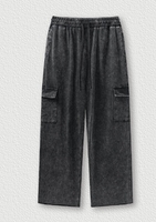 YKH 358GSM Lavado ácido Pantalones de chándal de gran tamaño de peso pesado Tela de algodón Ropa de calle Pantalones de hombre de alta calidad con logotipo propio personalizado