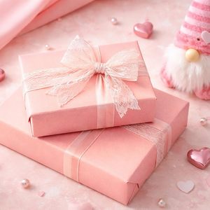 Yarcony Shimmer Baby Pink Wrapping <b>Paper</b> 17 Inches X 33 Feet Solid Color Pearly Lustre Gift Wrap Birthday - Product Image 2