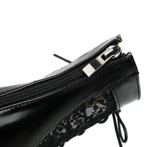 Zwarte vismond sandalen kant Latin dansschoenen dames ballroom jazz tango laarzen - Product Image 6