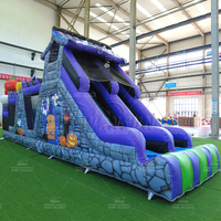Parcours d'obstacles gonflable géant en PVC sur le thème d'Halloween WINSUN, certifié CE, pour festivals en plein air, parcs à thème et parcs d'attractions