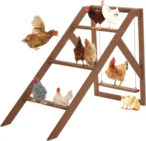 宠物健康快乐鸡秋千套装，4只鸡栖息区秋千适合8-10只小鸡，鸡玩具